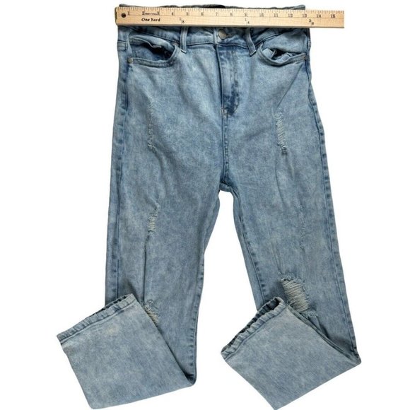 Kendall + Kylie The Icon High Rise Straight Jeans Distressed Size 7/28 - Picture 5 of 10